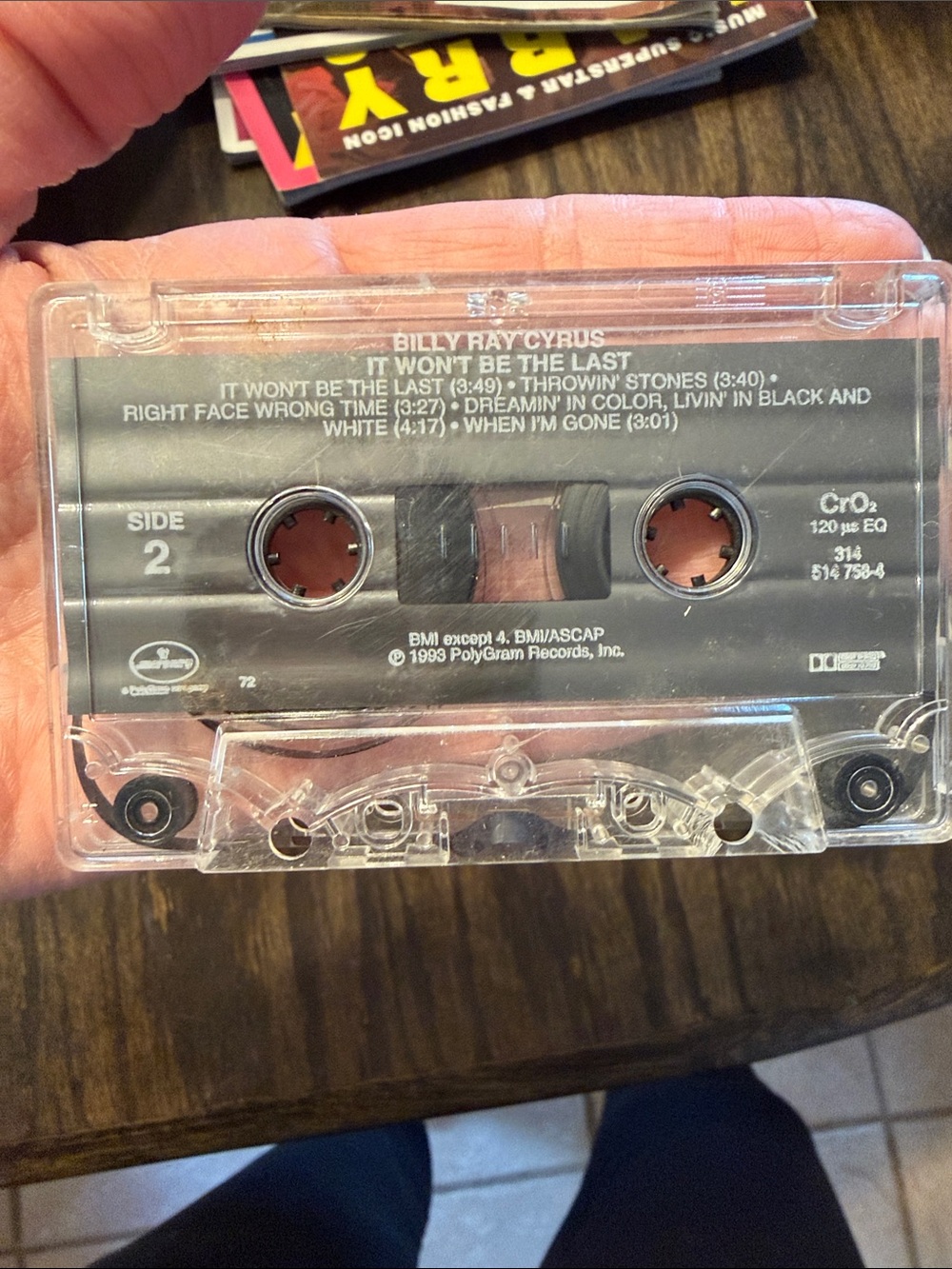 Billy Ray Cyrus Cassette Tape - Side 2 - Clear